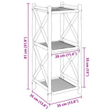 3-Tier Square Bamboo Shelf - Low Angle