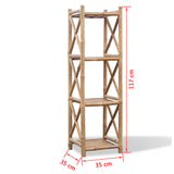 4-Tier Square Bamboo Shelf - 45-Degree Angle