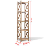 5-Tier Square Bamboo Shelf - 45-Degree Angle