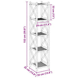 5-Tier Square Bamboo Shelf
