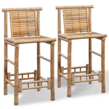 Bar Stools 2 pcs Bamboo - Front View