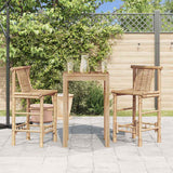 Bar Stools 2 pcs Bamboo - Side View