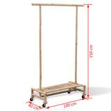 Bamboo Clothes Rack - Rear View