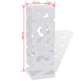 White Square Umbrella Stand Storage Holder Walking Stick Steel 48.5 cm