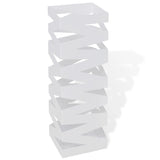 White Square Umbrella Stand Storage Holder Walking Stick Steel 48.5 cm