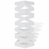 White Square Umbrella Stand Storage Holder Walking Stick Steel 48.5 cm - Front View