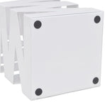 White Square Umbrella Stand Storage Holder Walking Stick Steel 48.5 cm