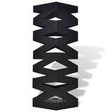 Black Square Umbrella Stand Storage Holder Walking Stick Steel 48.5 cm - Front View