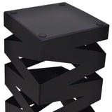 Black Square Umbrella Stand Storage Holder Walking Stick Steel 48.5 cm - Side View