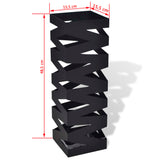 Black Square Umbrella Stand Storage Holder Walking Stick Steel 48.5 cm - 45-Degree Angle