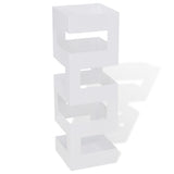White Square Umbrella Stand Storage Holder Walking Stick Steel 48.5 cm