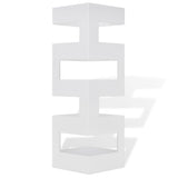 White Square Umbrella Stand Storage Holder Walking Stick Steel 48.5 cm