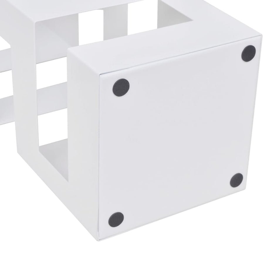White Square Umbrella Stand Storage Holder Walking Stick Steel 48.5 cm