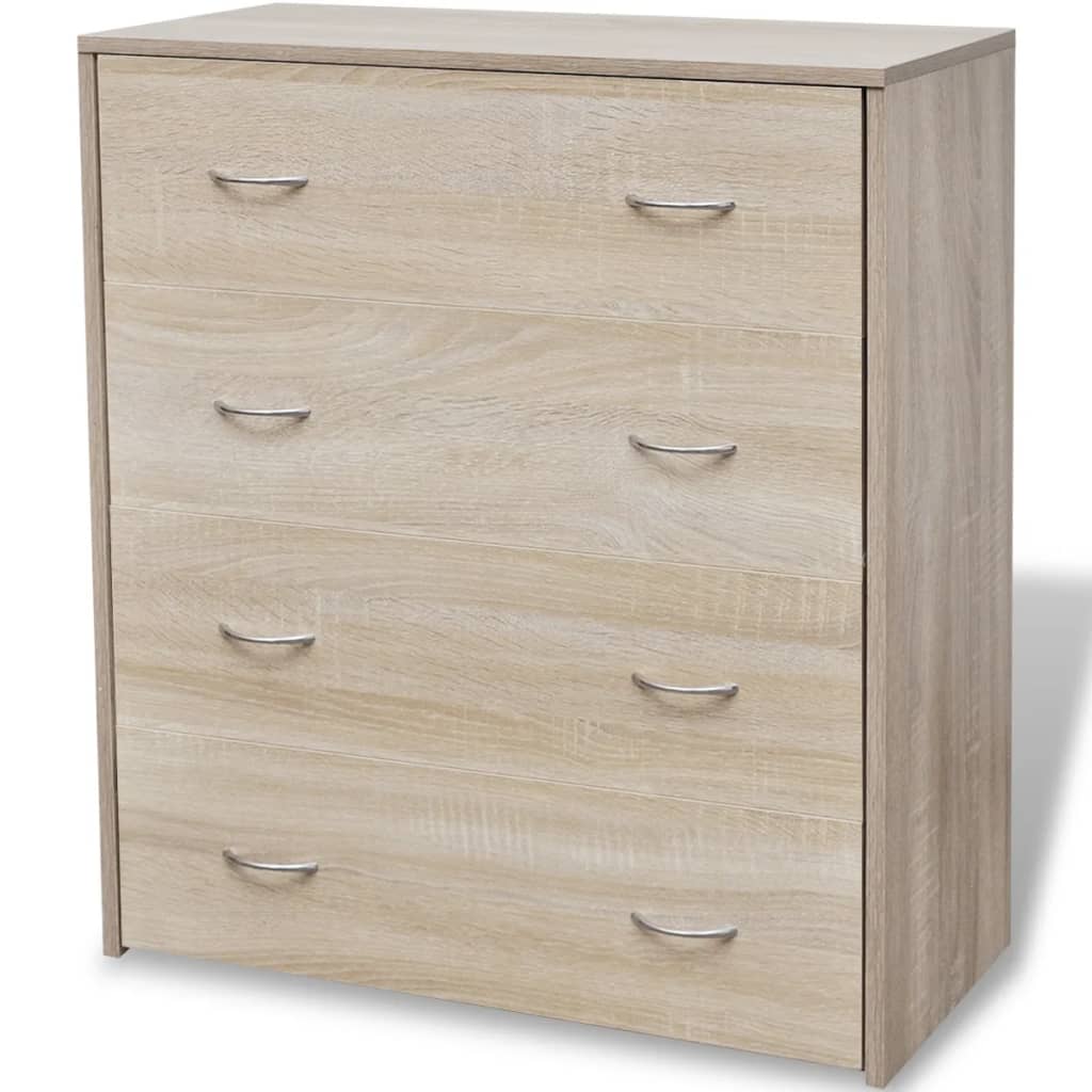 Sideboard with 4 Drawers 60x30.5x71 cm Oak Colour