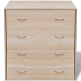 Sideboard with 4 Drawers 60x30.5x71 cm Oak Colour - Top-Down View