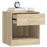 Nightstand 2 pcs with Drawer Oak Colour - 45-Degree Angle