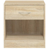 Nightstand 2 pcs with Drawer Oak Colour - Low Angle