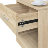 Nightstand 2 pcs with Drawer Oak Colour - Extra Image
