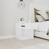 Nightstand 2 pcs with Drawer White - Top-Down View