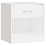 Nightstand 2 pcs with Drawer White - Rear View