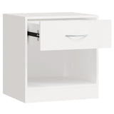 Nightstand 2 pcs with Drawer White - Close-Up Angle