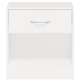 Nightstand 2 pcs with Drawer White - Low Angle