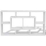 Floating Wall Display Shelf 8 Compartments White - Top-Down View