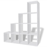 Staircase Bookcase/Display Shelf 142 cm White - Front View