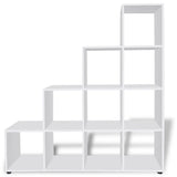 Staircase Bookcase/Display Shelf 142 cm White - Side View