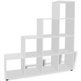 Staircase Bookcase/Display Shelf 142 cm White - Top-Down View
