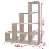 Staircase Bookcase/Display Shelf 142 cm Oak - Close-Up Angle