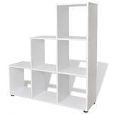 Staircase Bookcase/Display Shelf 107 cm White - Front View