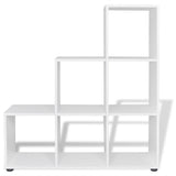 Staircase Bookcase/Display Shelf 107 cm White - Side View