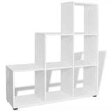 Staircase Bookcase/Display Shelf 107 cm White - Top-Down View