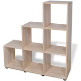 Staircase Bookcase/Display Shelf 107 cm Oak - Front View