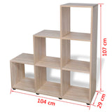 Staircase Bookcase/Display Shelf 107 cm Oak - Close-Up Angle