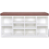 Shoe Storage Bench 10 Compartments White