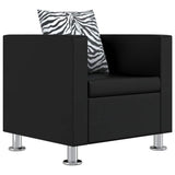 Sofa Set Artificial Leather 3-Seater 2-Seater Armchair Black
