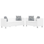 Sofa Set Artificial Leather 3-Seater and 2-Seater White