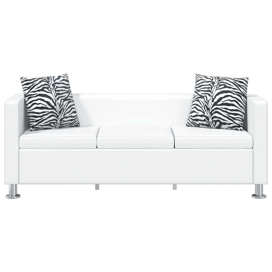 Sofa Set Artificial Leather 3-Seater and 2-Seater White