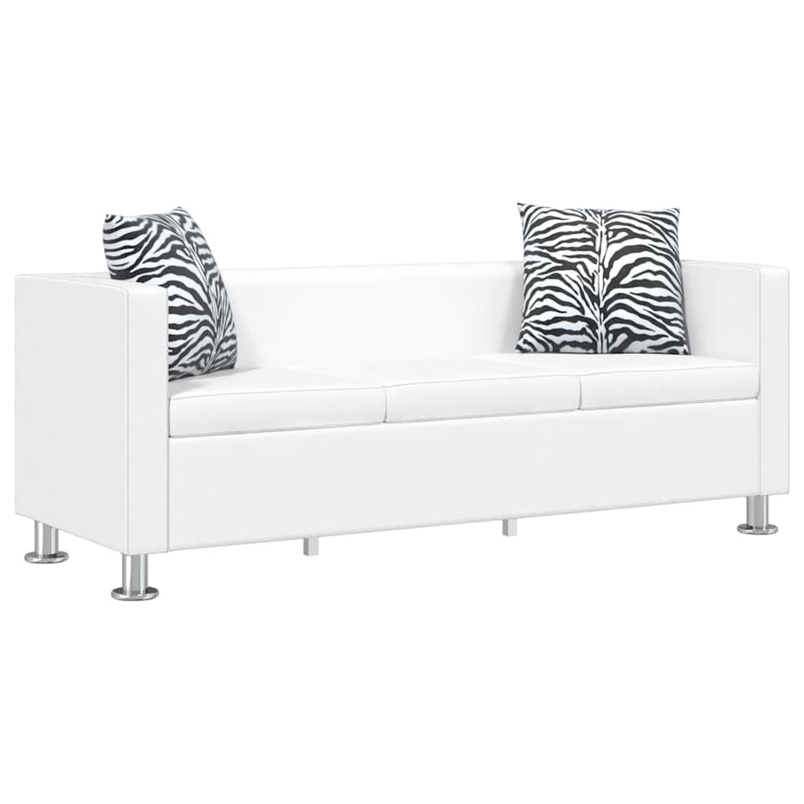 Sofa Set Artificial Leather 3-Seater and 2-Seater White