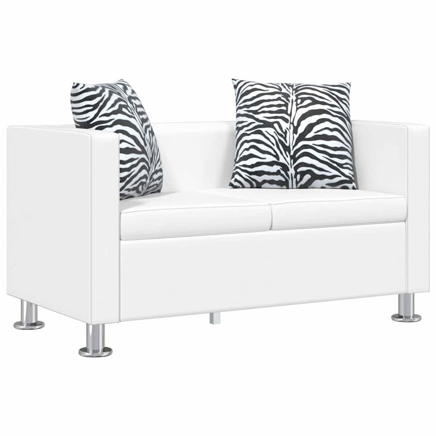 Sofa Set Artificial Leather 3-Seater and 2-Seater White