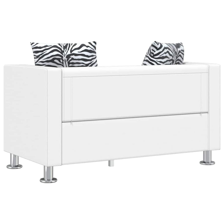 Sofa Set Artificial Leather 3-Seater and 2-Seater White