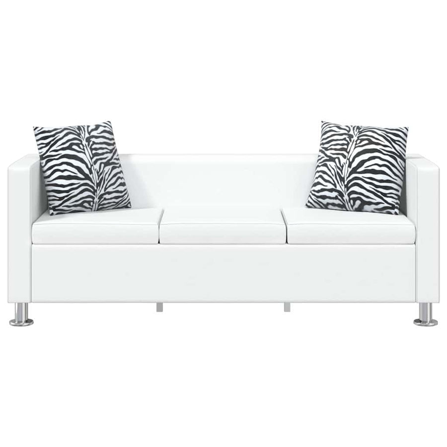 Sofa Set Artificial Leather 3-Seater and 2-Seater White