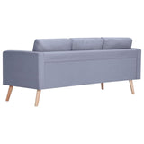 Sofa Set 2-Seater and 3-Seater Fabric Light Grey - Extra Image