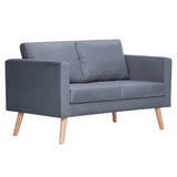 Sofa Set 2-Seater and 3-Seater Fabric Dark Grey - Side View