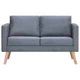 Sofa Set 2-Seater and 3-Seater Fabric Dark Grey - 45-Degree Angle