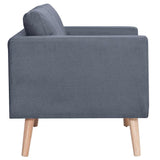 Sofa Set 2-Seater and 3-Seater Fabric Dark Grey - Close-Up Angle