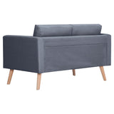 Sofa Set 2-Seater and 3-Seater Fabric Dark Grey - Low Angle