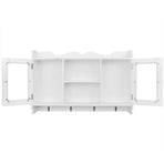 Wall Cabinet Display Shelf Book/DVD/Glass Storage White MDF